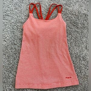 Patagonia bra tank- XS- orange and white stripe